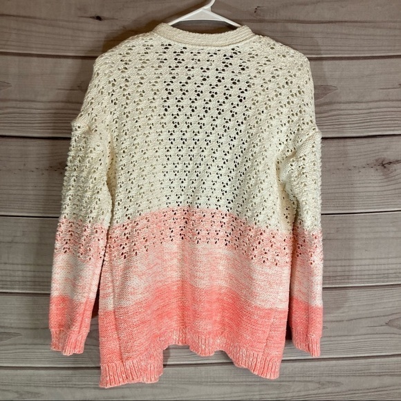 Anthropologie Faustia White and Pink Ombre Knit Cardigan - Picture 8 of 11